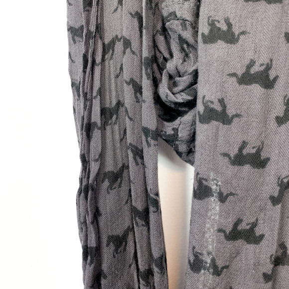 Horse Patterned Grey & Black Infinity Scarf - Picture 3 of 4